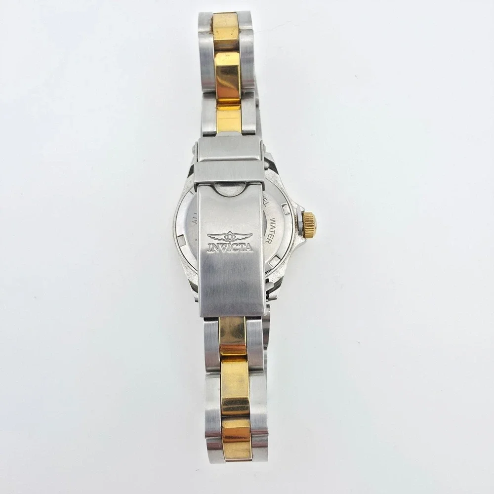 INVICTA Pro Diver Ladies Watch Blue W.R. 200 Meter Silver Gold Tone 6.75